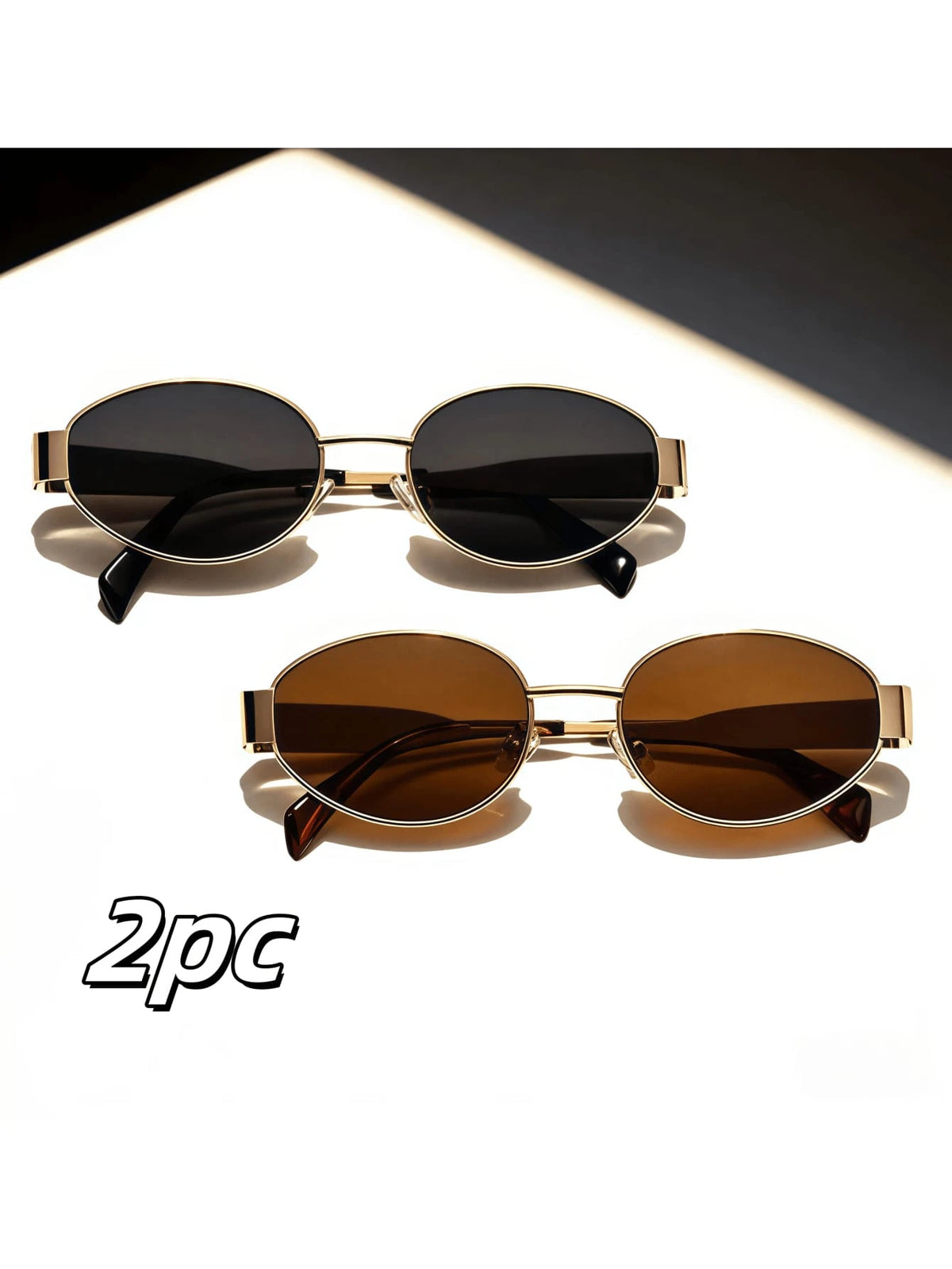Fashionable Oval Metal Frame Eyeglasses