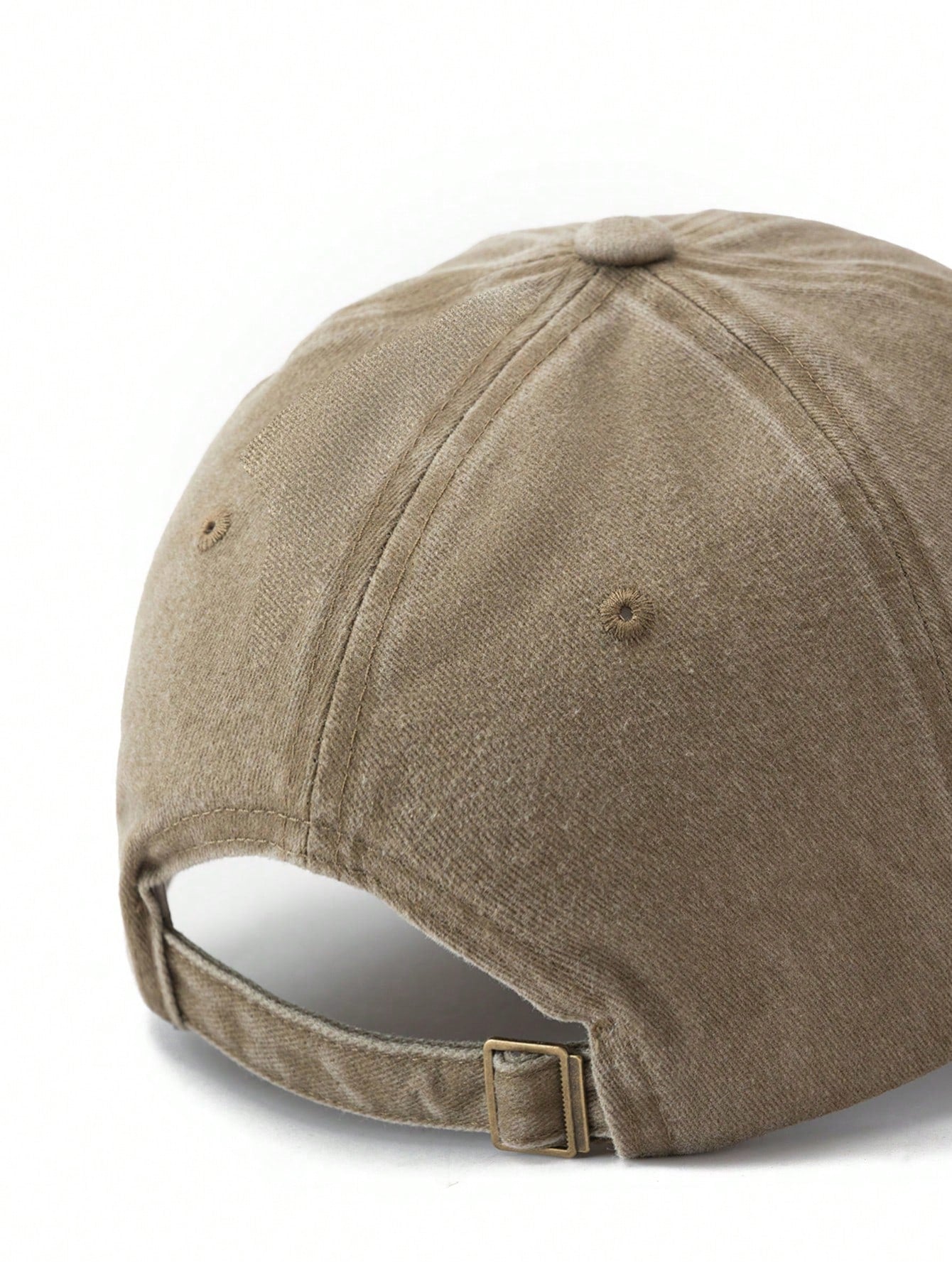 1pc Light Gray Fabric Label Outdoor Adjustable Washed Baseball Cap
