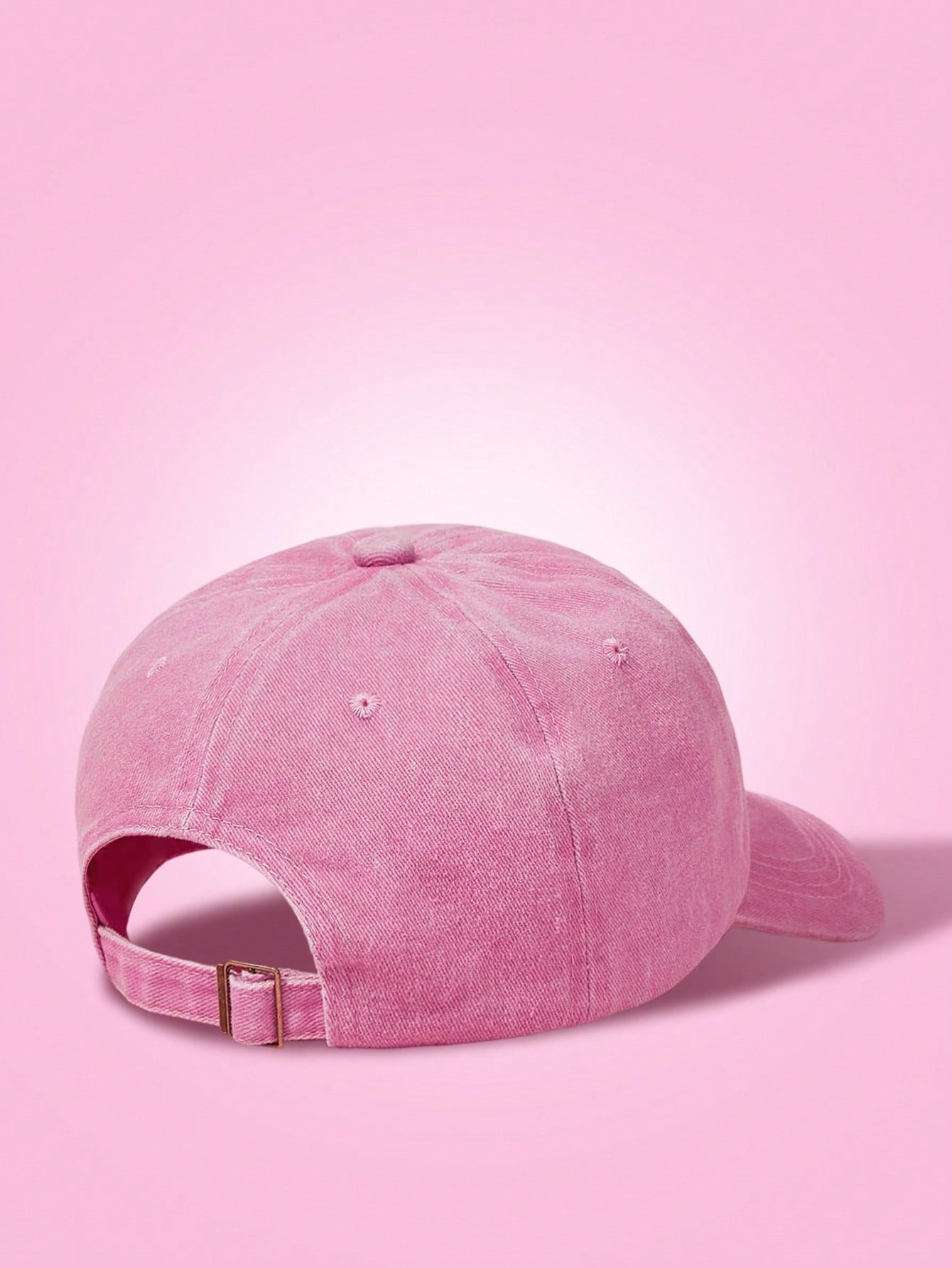 Blossom Embroidery Pink Washed Baseball Cap