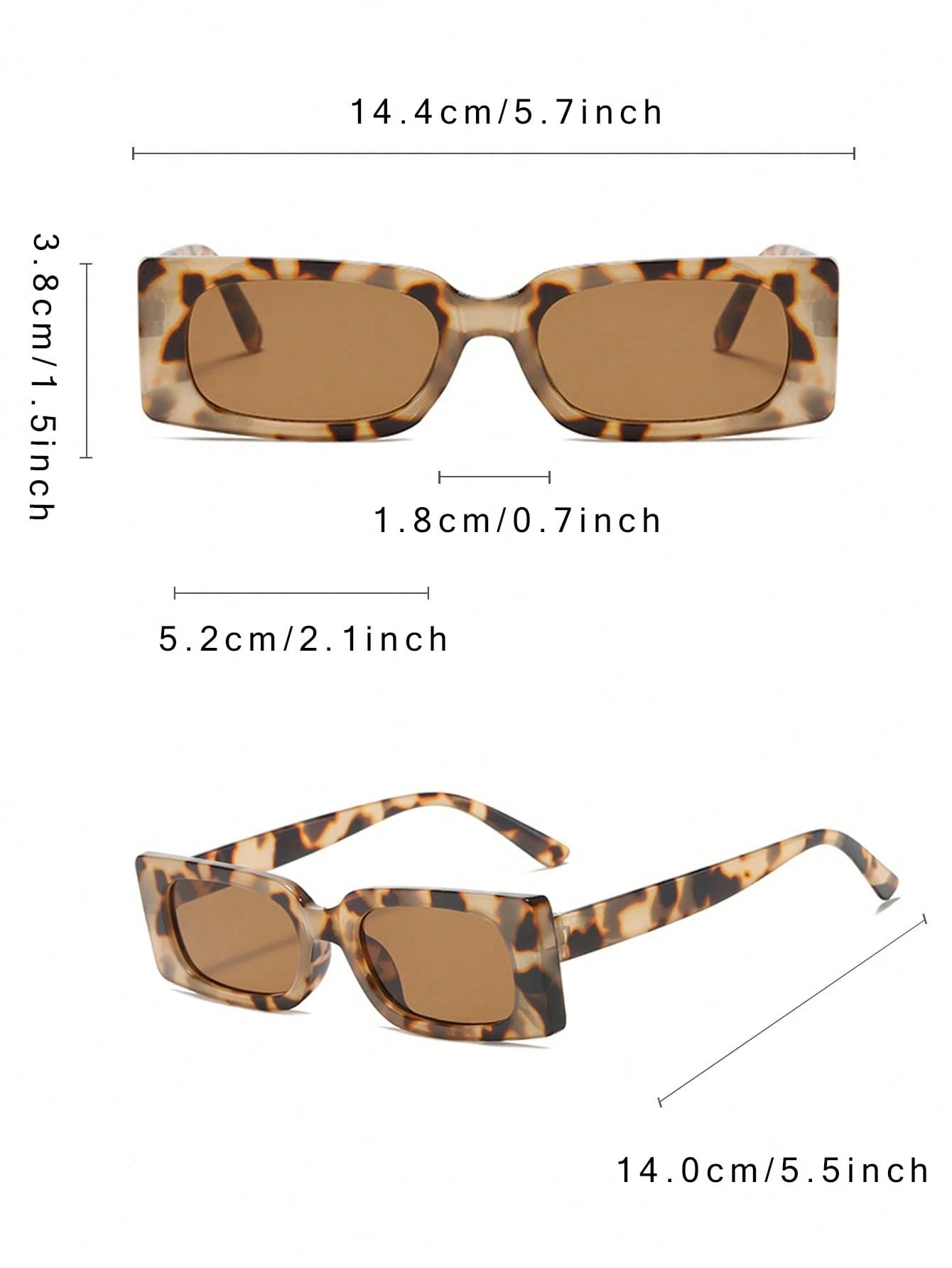 2pcs Small Square Frame Glasses