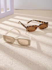 2pcs Small Square Frame Glasses