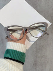 Grey Cat Eye PC Frame Clear Glasses