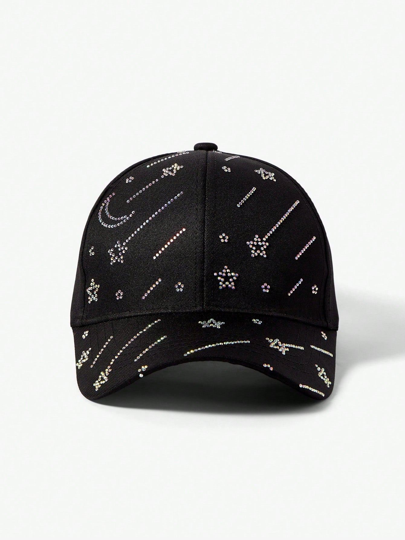 Fashionable Rhinestone Star Decorated Baseball Cap - Black