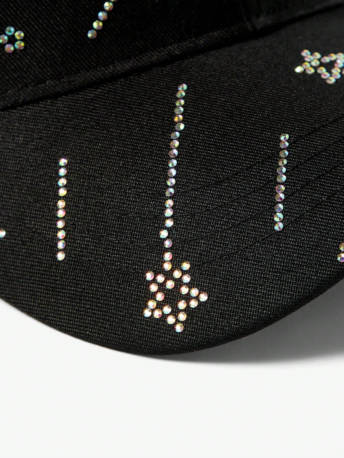 Fashionable Rhinestone Star Decorated Baseball Cap - Black