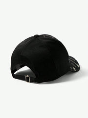 Fashionable Rhinestone Star Decorated Baseball Cap - Black