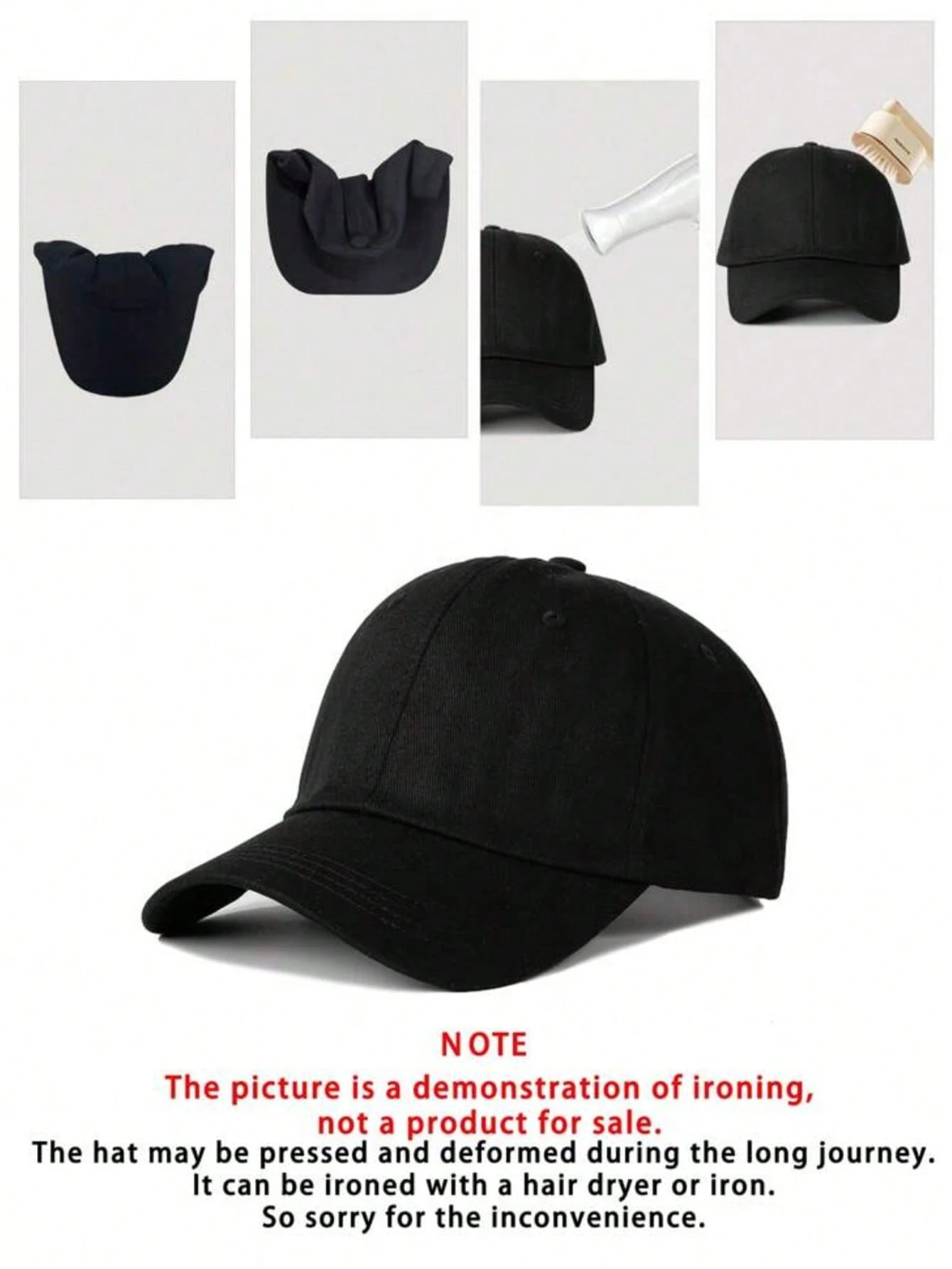 Absolutely Not" Embroidered Baseball Cap - Black