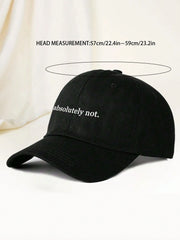 Absolutely Not" Embroidered Baseball Cap - Black