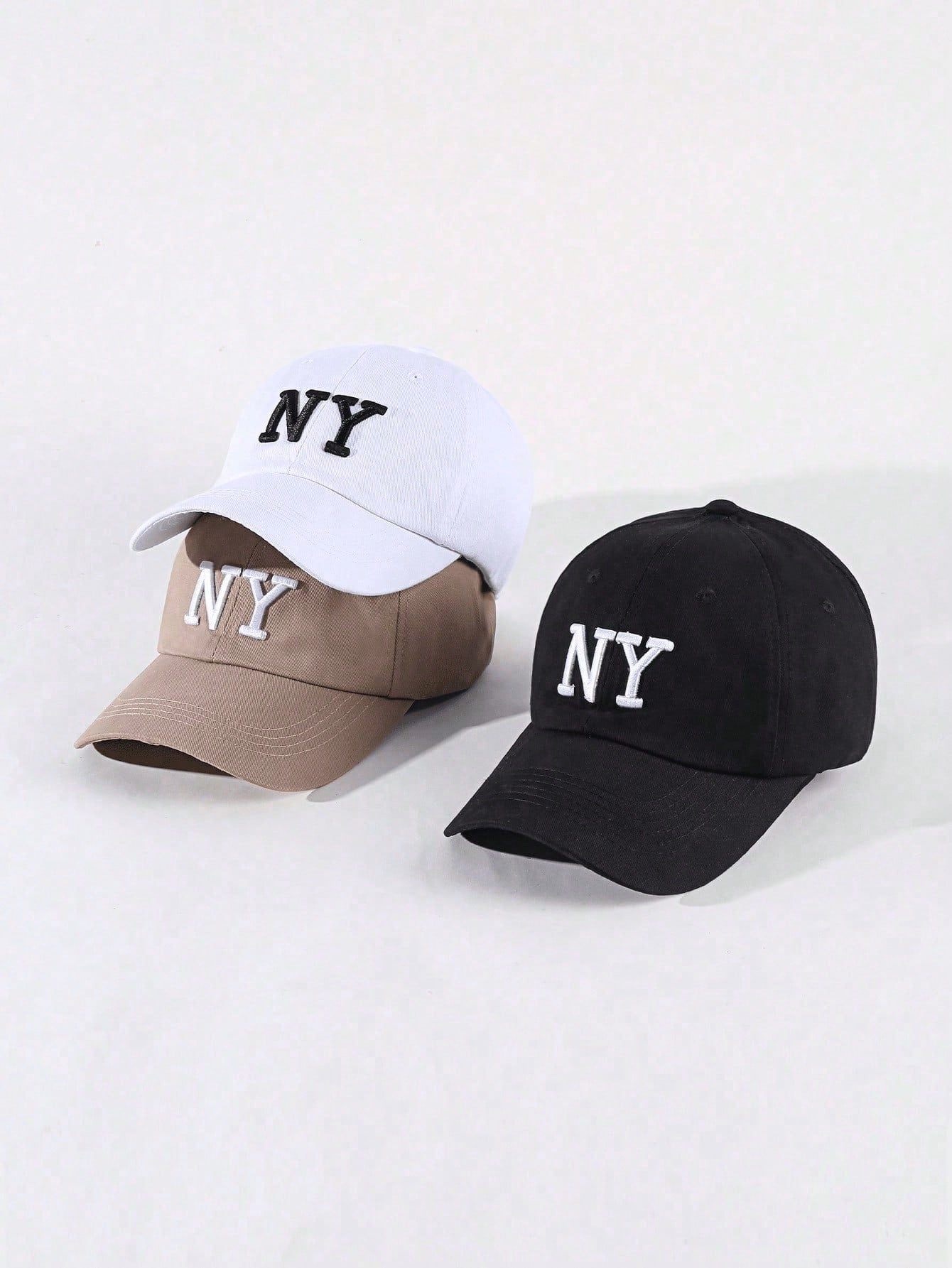 3pcs NY Embroidered Baseball Cap