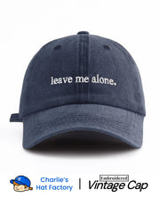 1Pcs Leave Me Alone. Embroidered Washed Baseball Cap