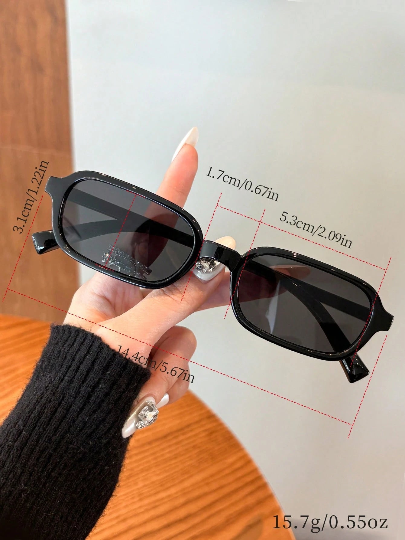 2pcs Casual Rectangular Sunglasses Set For Beach Travel