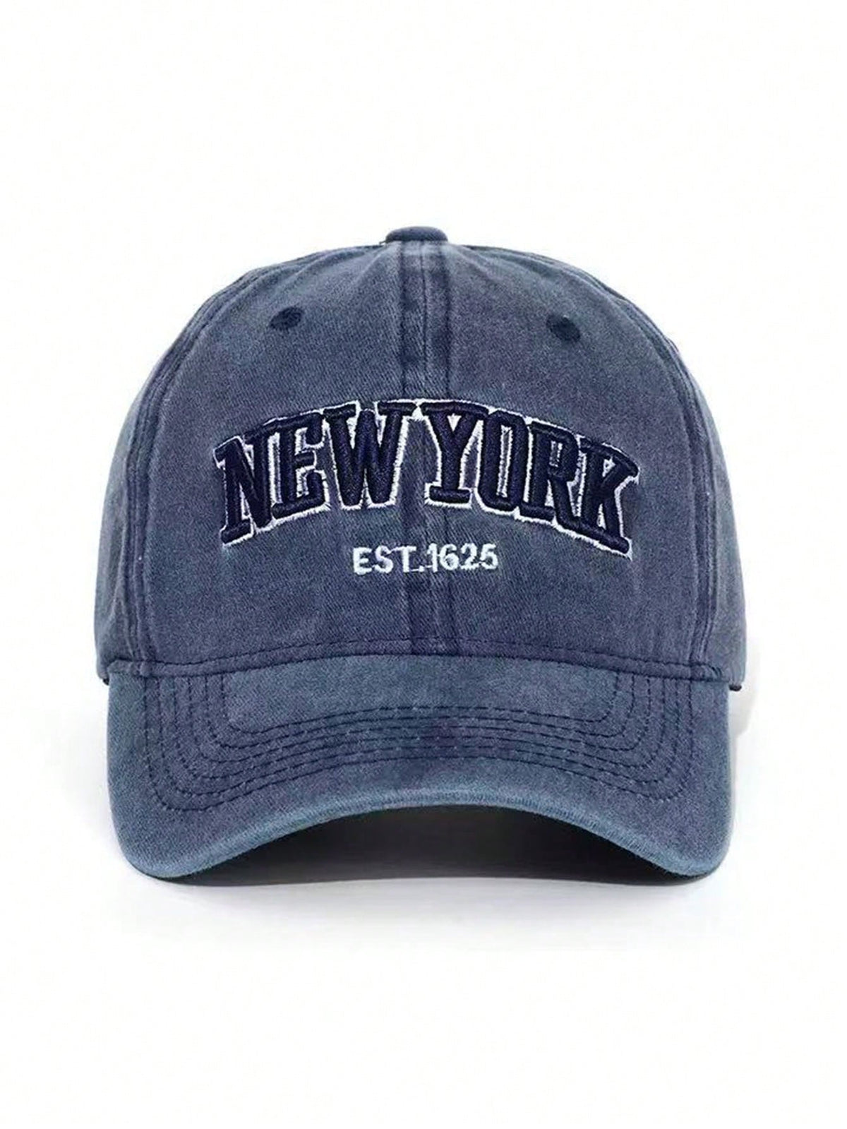 Unisex Vintage Washed "NEW YORK" Embroidered Baseball Cap - Navy Blue