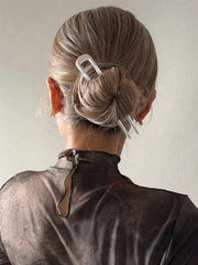Metal Alloy U-Shaped Silver Bridal Hair Pin