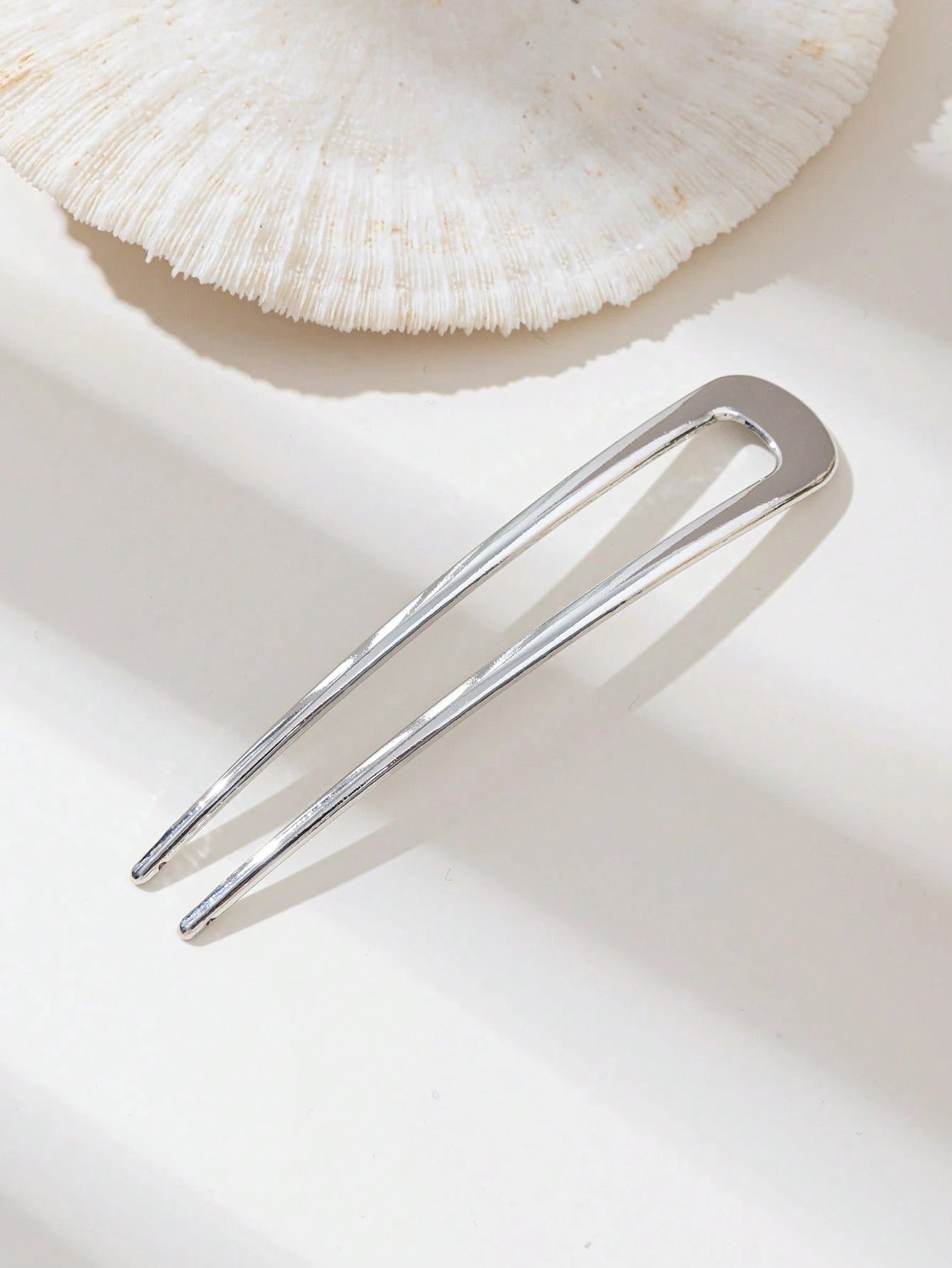 Metal Alloy U-Shaped Silver Bridal Hair Pin