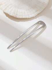 Metal Alloy U-Shaped Silver Bridal Hair Pin