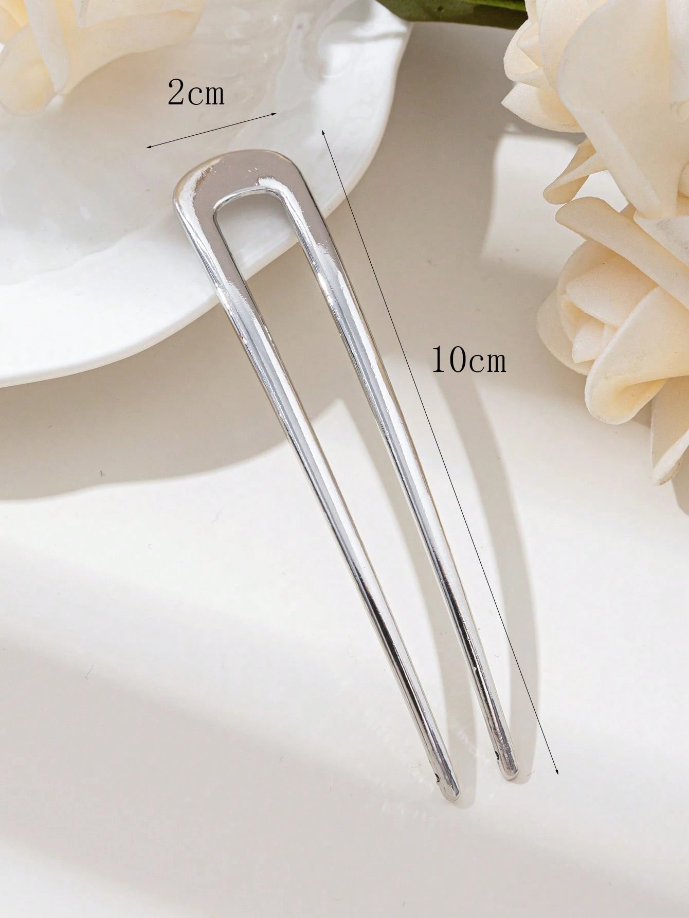 Metal Alloy U-Shaped Silver Bridal Hair Pin