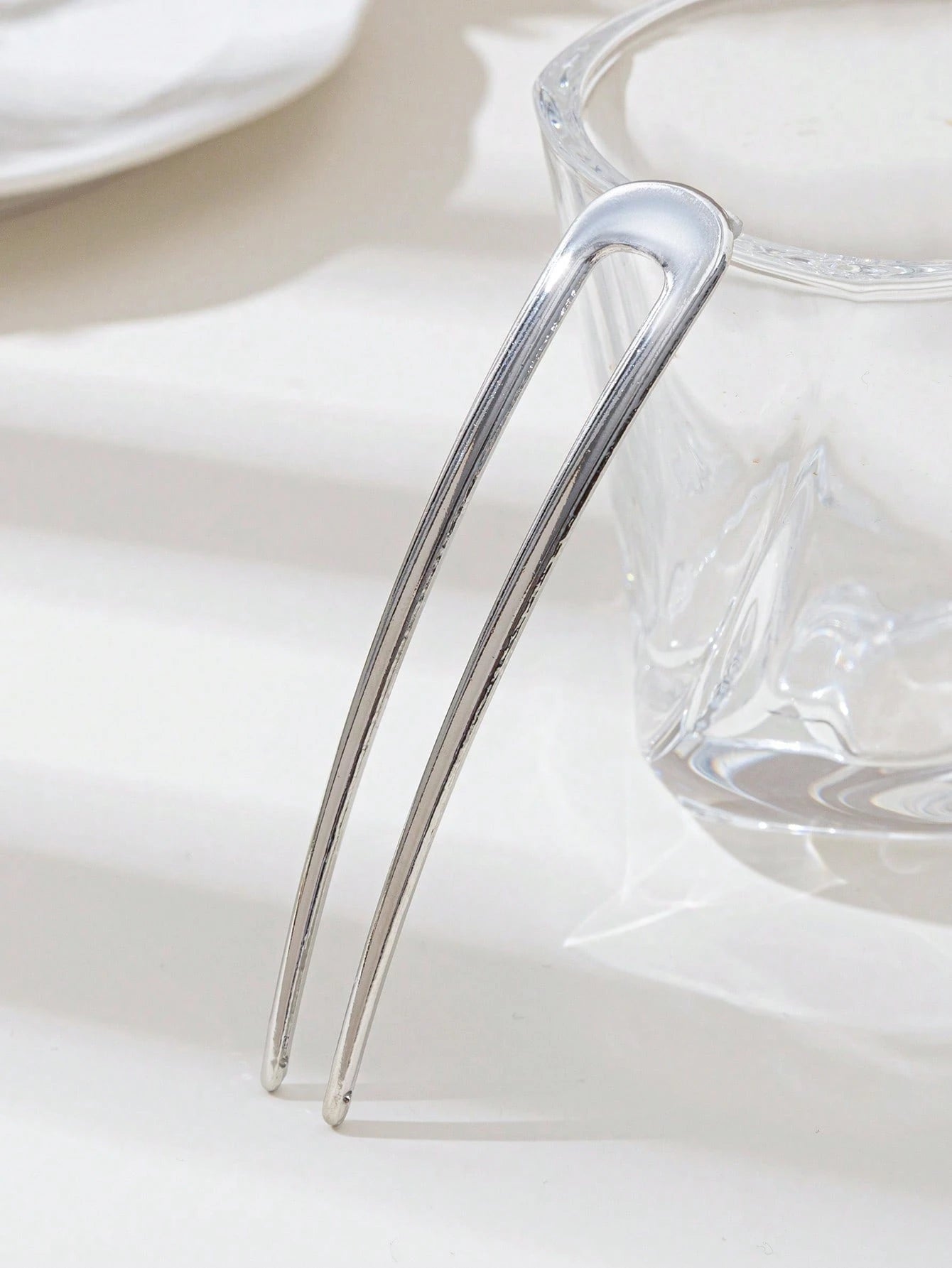 Metal Alloy U-Shaped Silver Bridal Hair Pin