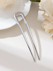 Metal Alloy U-Shaped Silver Bridal Hair Pin