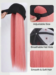 Synthetic Hair Extension Baseball Cap Wig