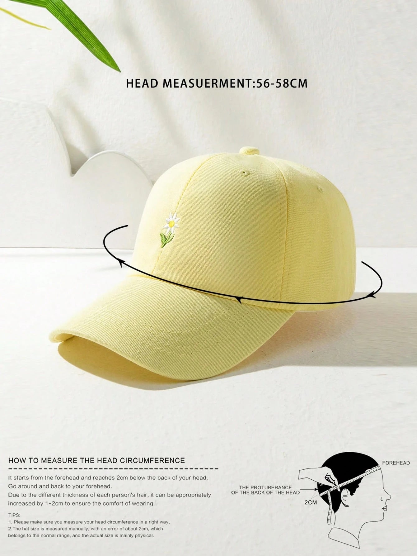 1pc Embroidered Daisy Flower Baseball Cap