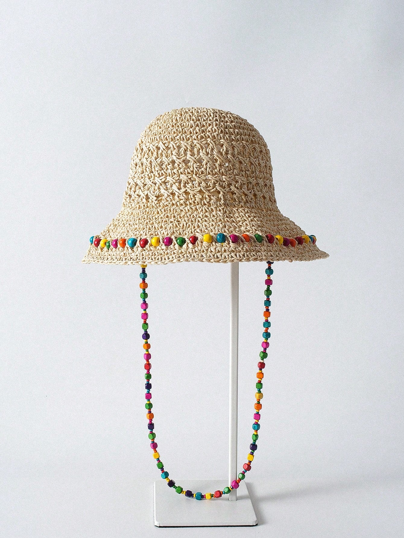 1pc Boho Colorful Beads Bucket Hat Sun Visor Hats