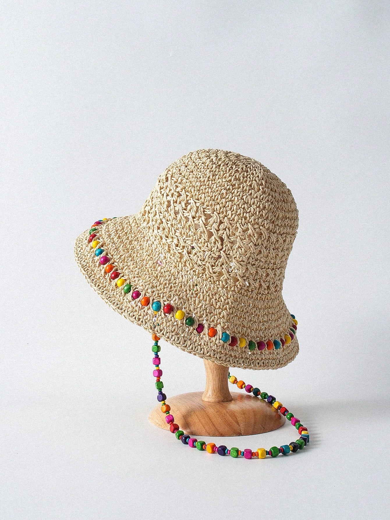 1pc Boho Colorful Beads Bucket Hat Sun Visor Hats