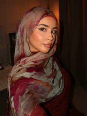 1pc Bohemian Style Watercolor Floral Print Hijab