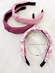 3Pcs Plum Blossom Print Solid Wide Headband Set
