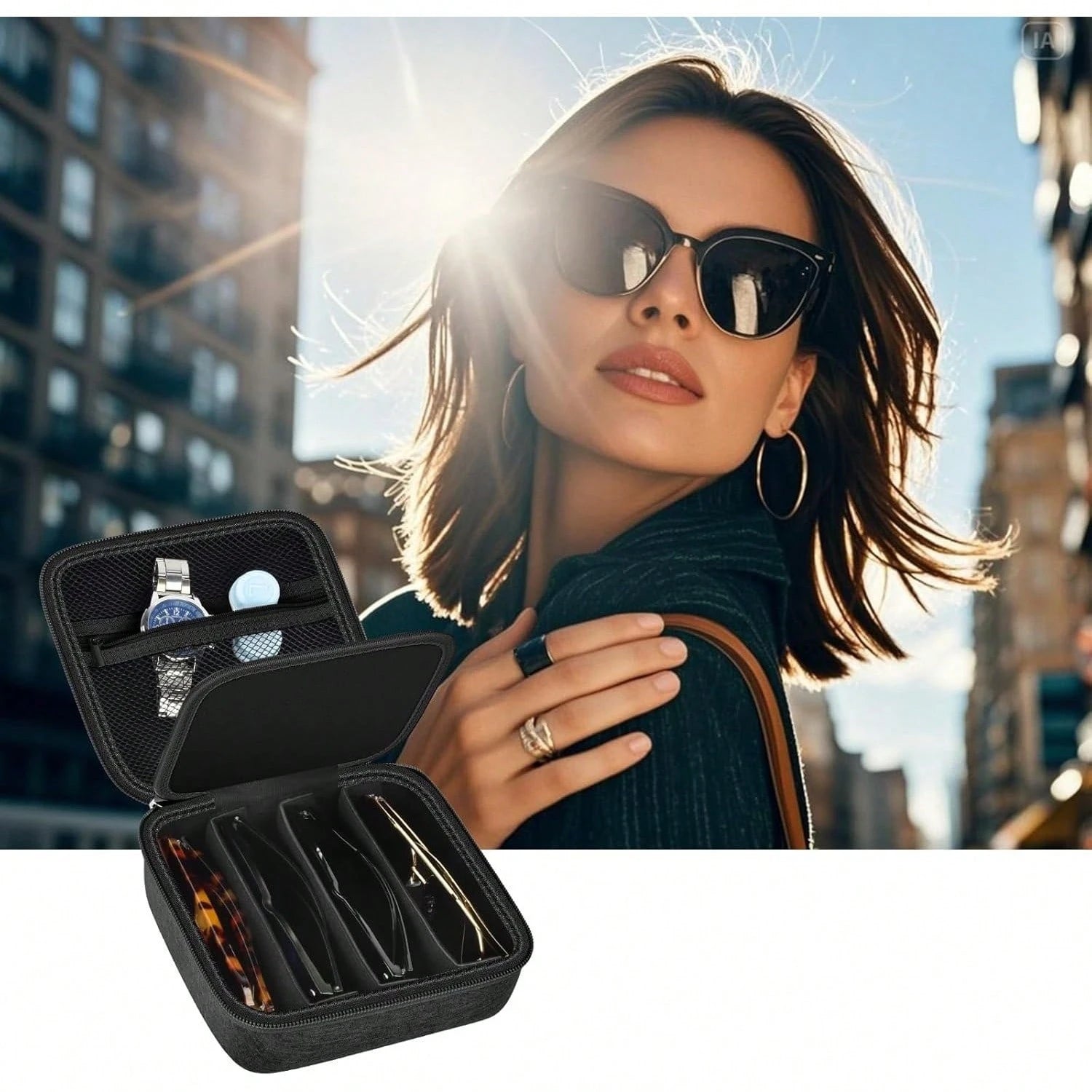 Compatible Travel Sunglass Organizer Case