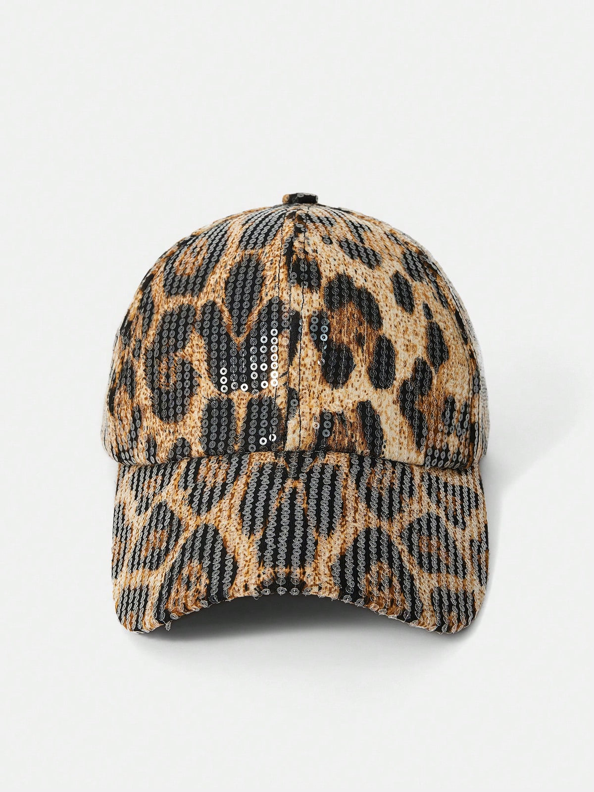 Leopard Print Sequin Baseball Cap