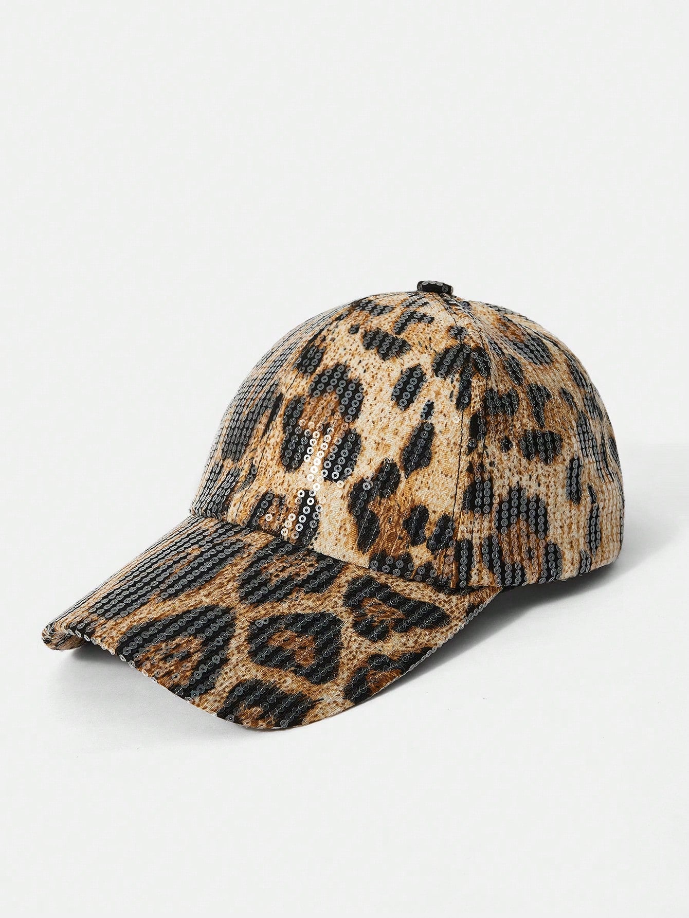 Leopard Print Sequin Baseball Cap