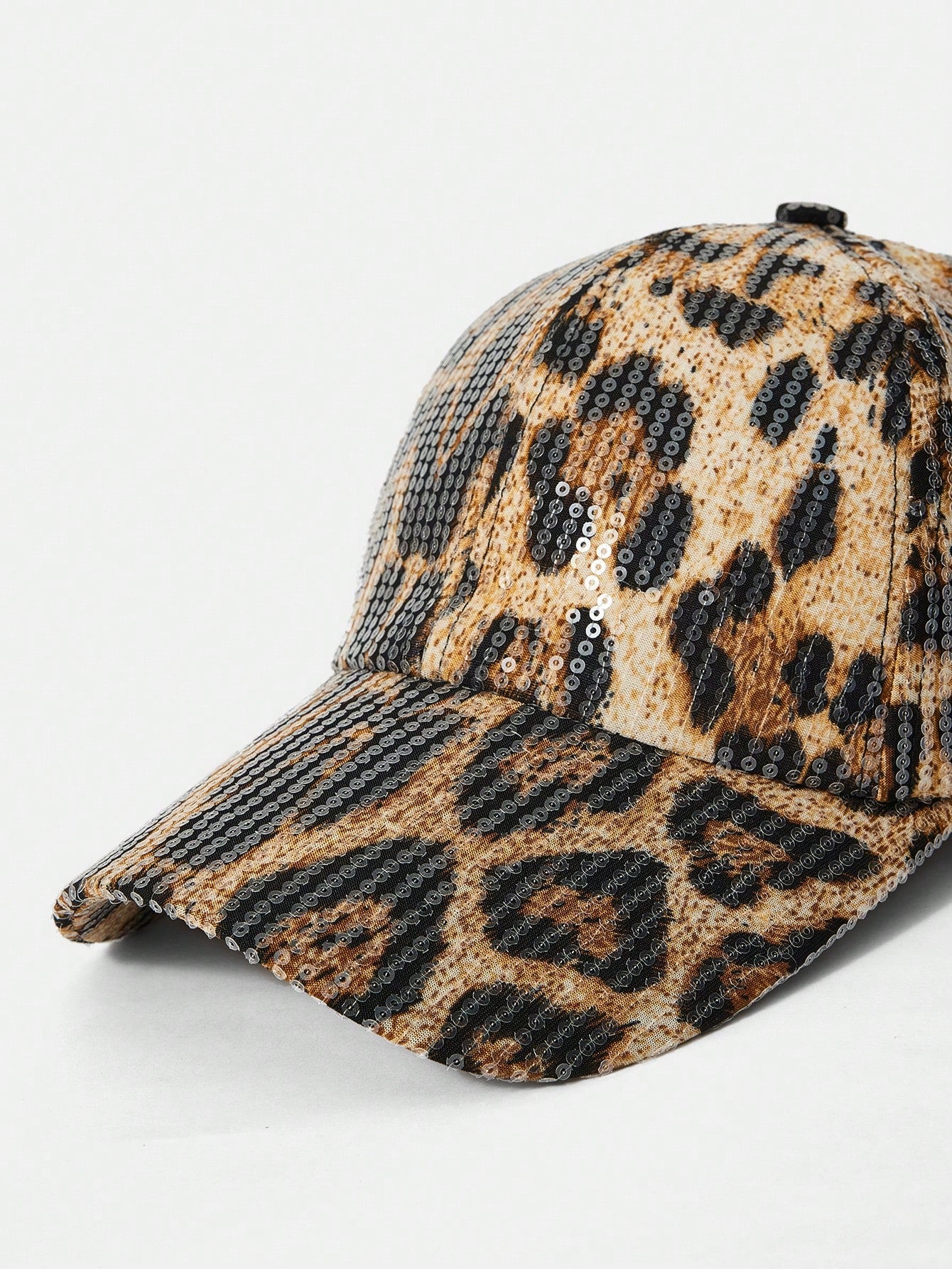 Leopard Print Sequin Baseball Cap