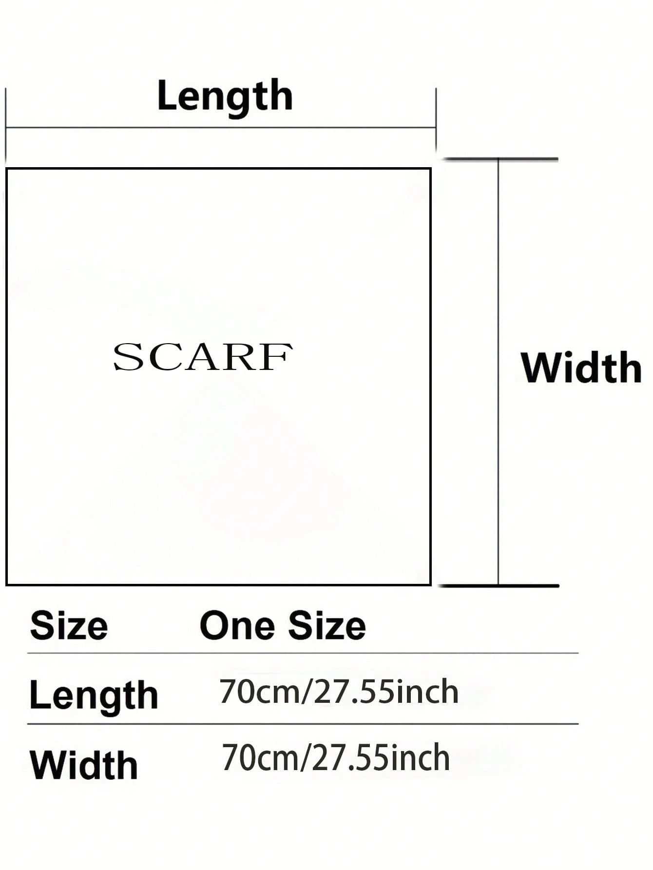 1pc Minimalist Printed Satin Square Scarf