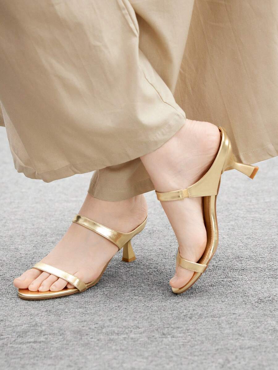 Round-Toe High Heel Design Sandals