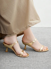 Round-Toe High Heel Design Sandals