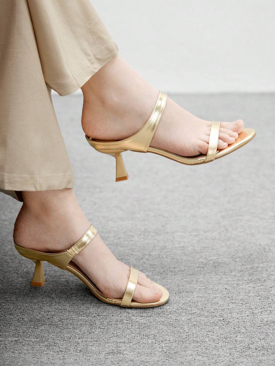 Round-Toe High Heel Design Sandals
