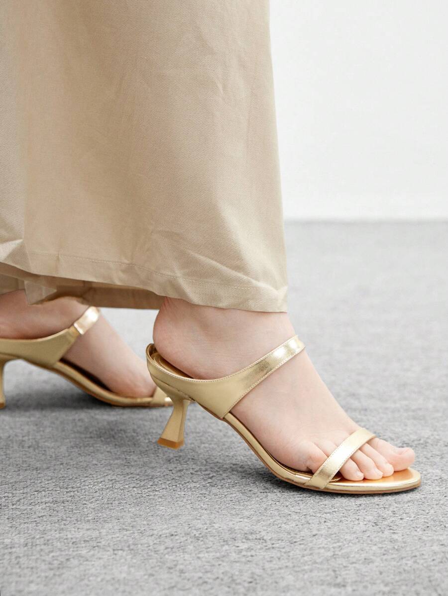 Round-Toe High Heel Design Sandals