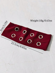Punk Gothic Eyelet Burgundy Headband