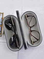 Dual Layer Metal Leather Myopia Glasses Case