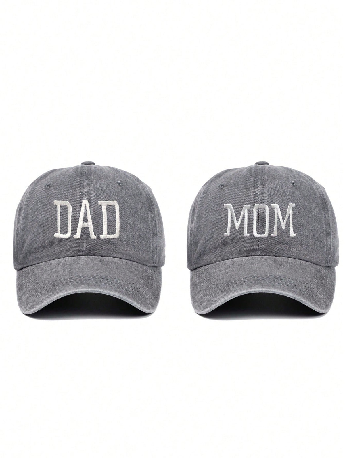 2pcs "Mom" And "Dad" Embroidered Baseball Caps