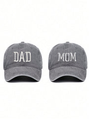 2pcs "Mom" And "Dad" Embroidered Baseball Caps