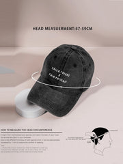 1pc Embroidered "THICK THIGHS X THIN PATIENCE" Washed Baseball Cap