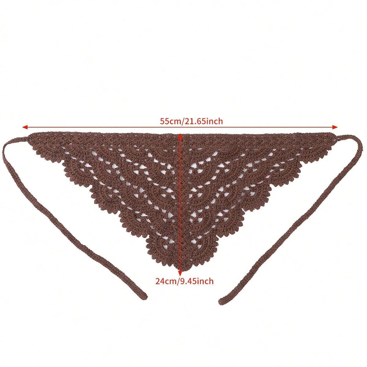 1pc Bandana Hollow Knit Triangle Scarf Floral Lace Headband