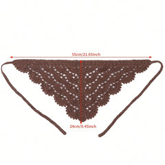1pc Bandana Hollow Knit Triangle Scarf Floral Lace Headband
