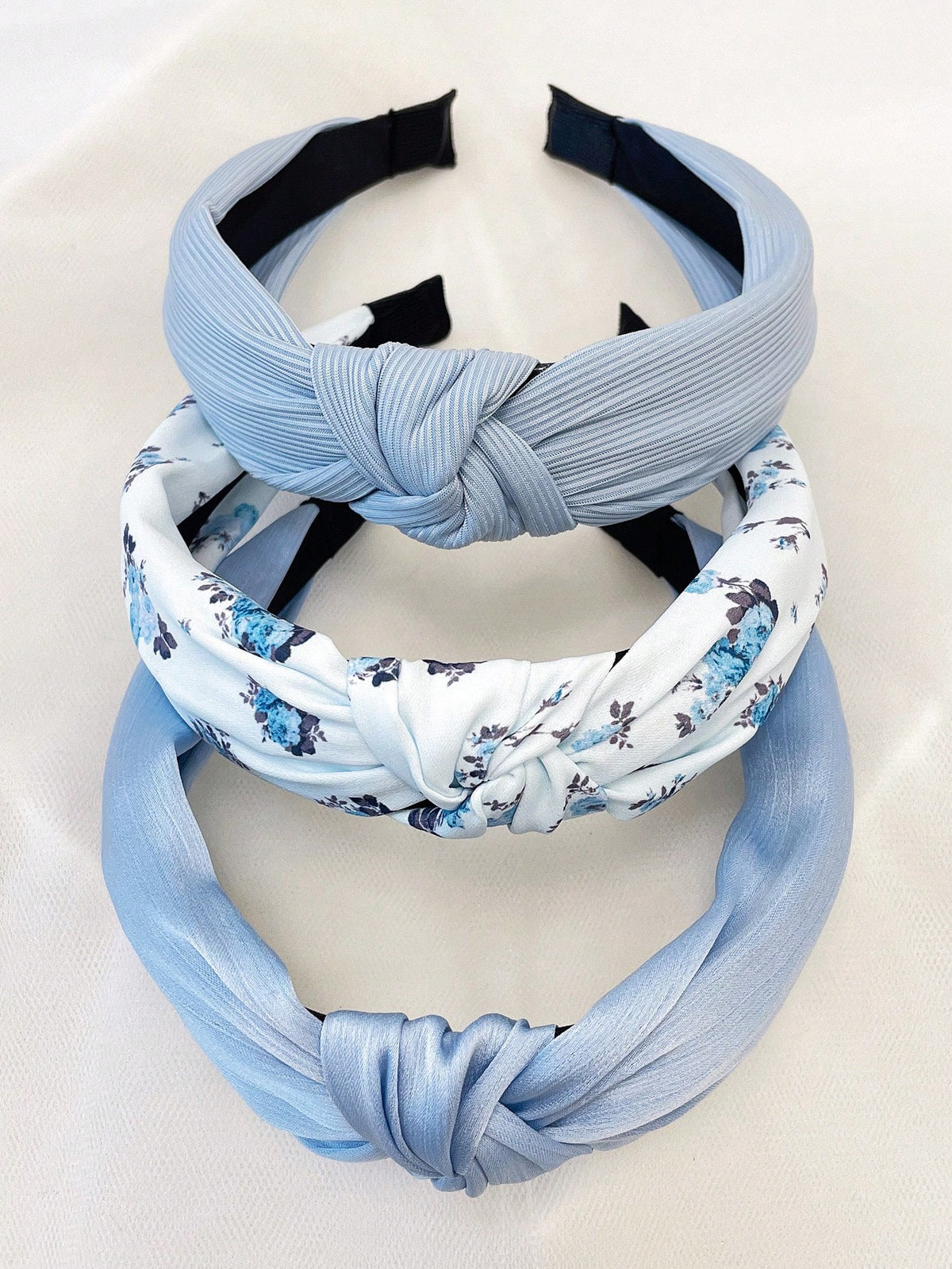 3pc Floral Solid Color Knot Headbands