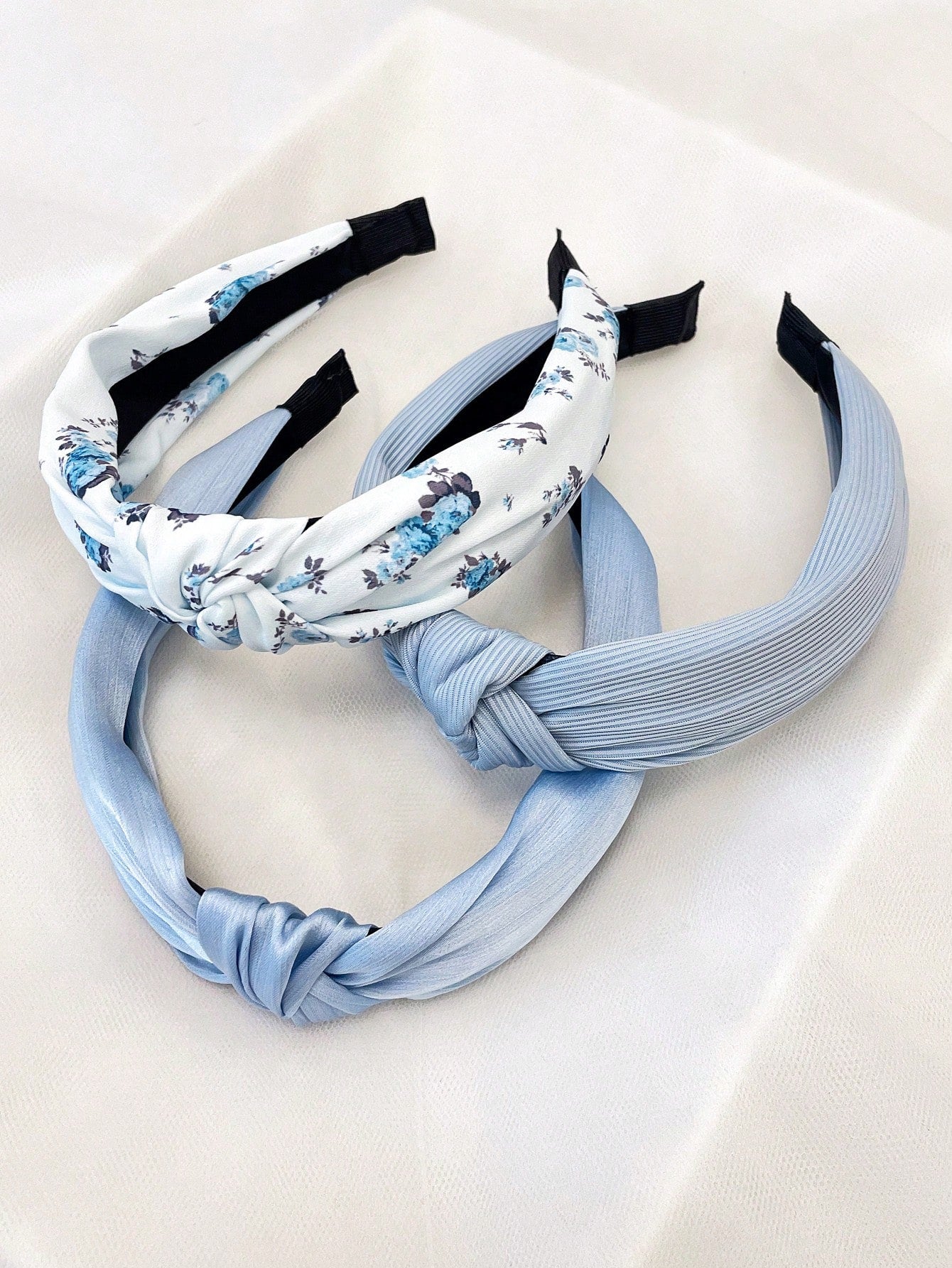 3pc Floral Solid Color Knot Headbands