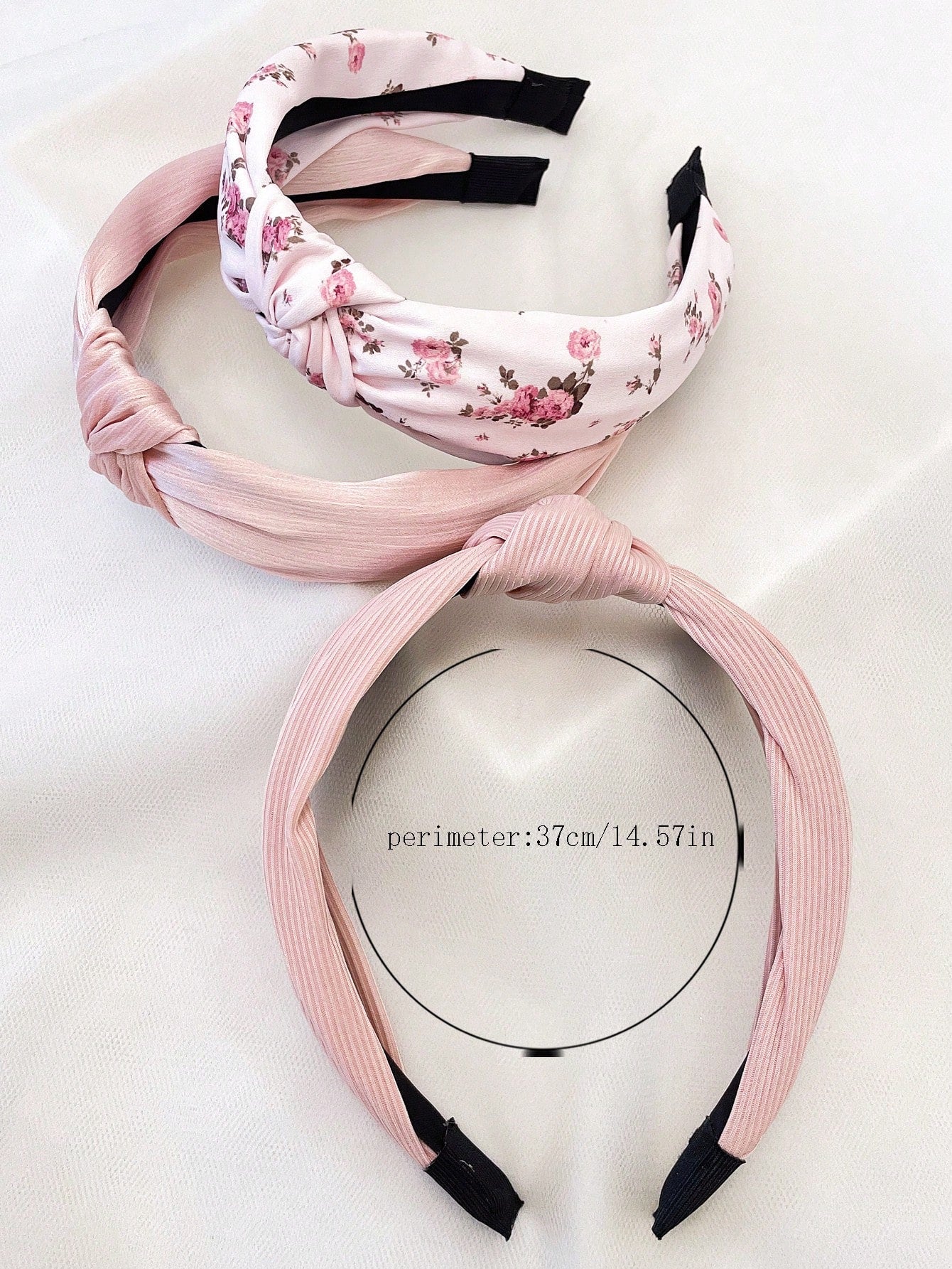 3pc Floral Solid Color Knot Headbands