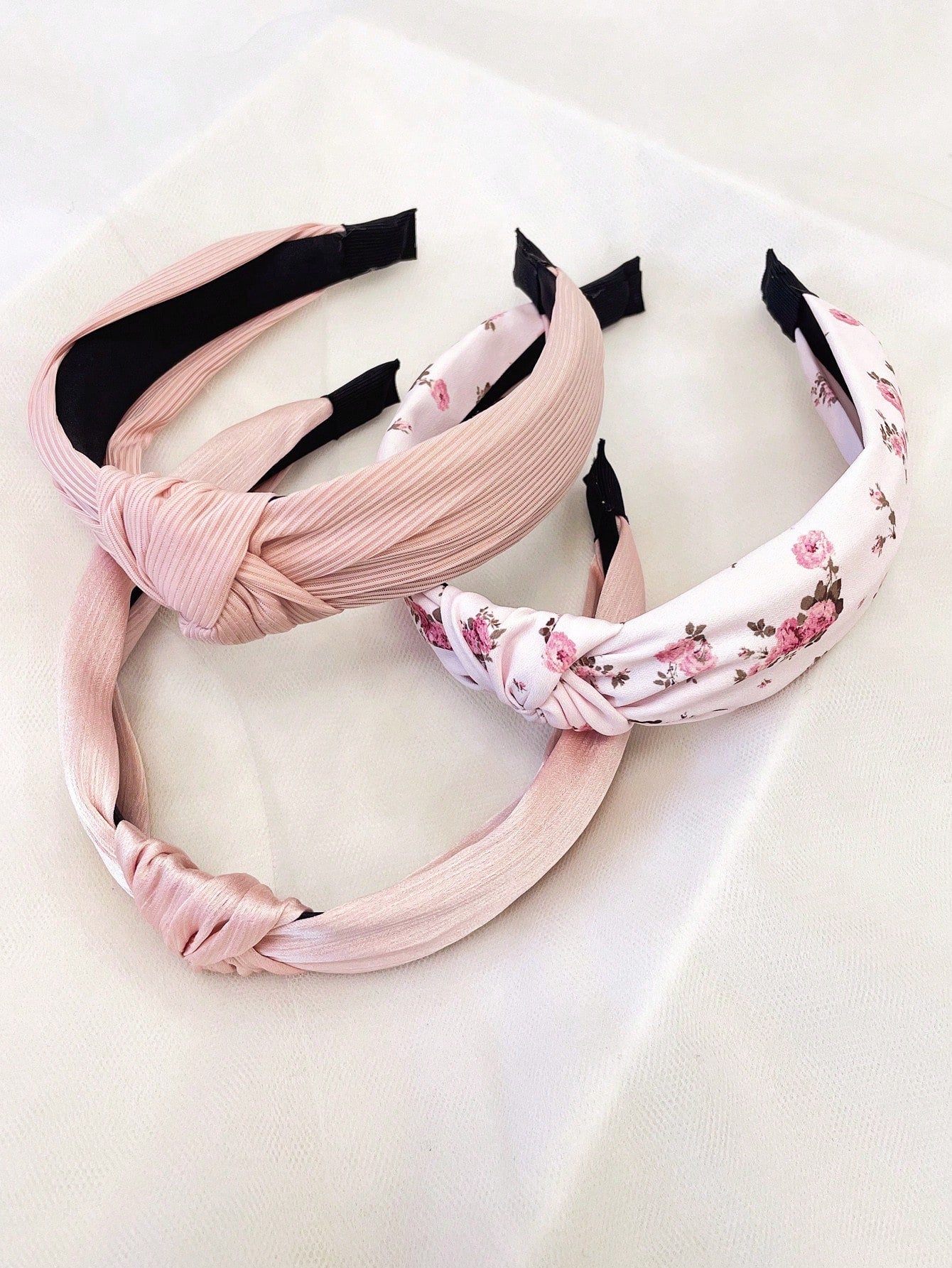 3pc Floral Solid Color Knot Headbands