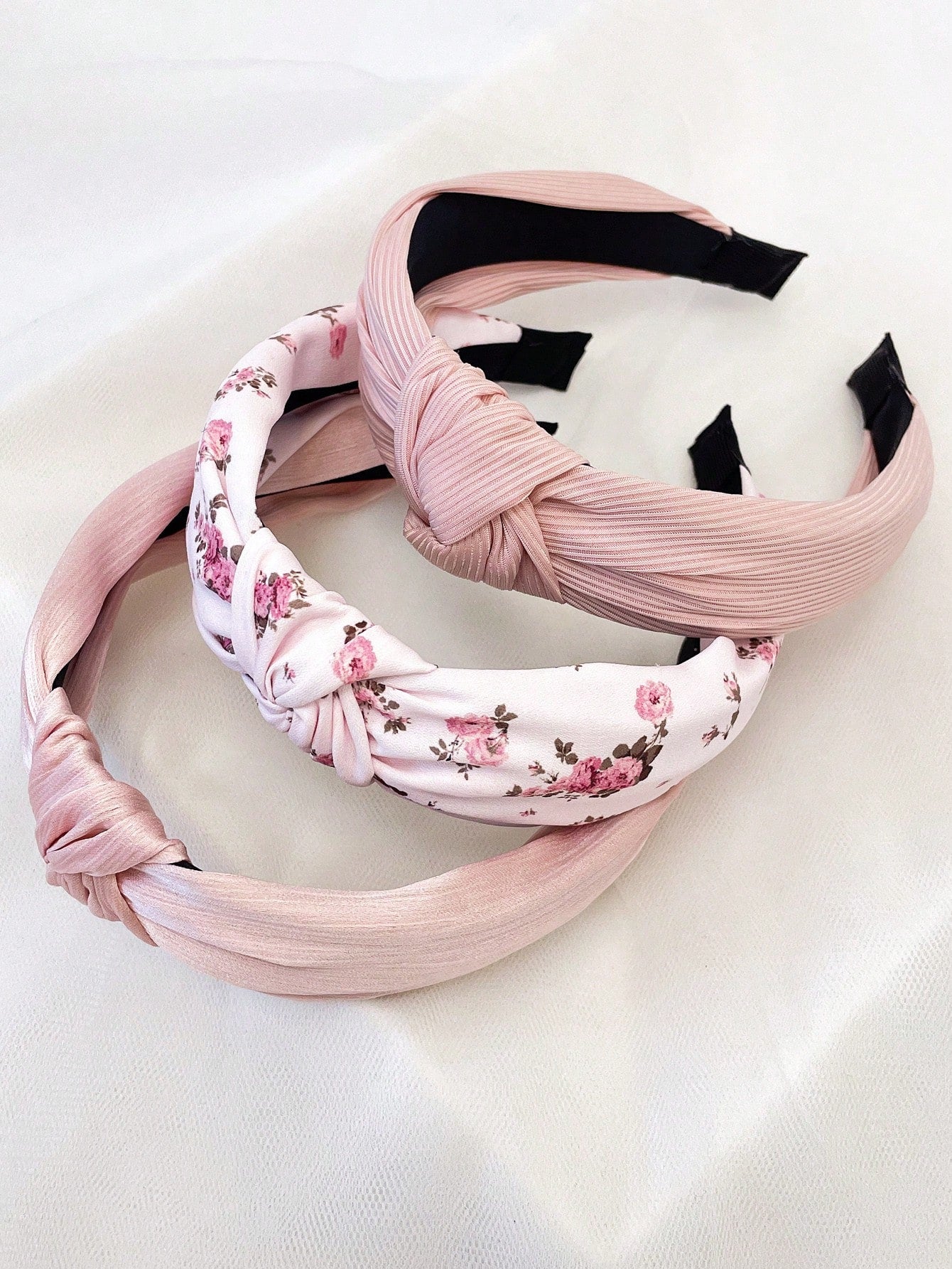 3pc Floral Solid Color Knot Headbands