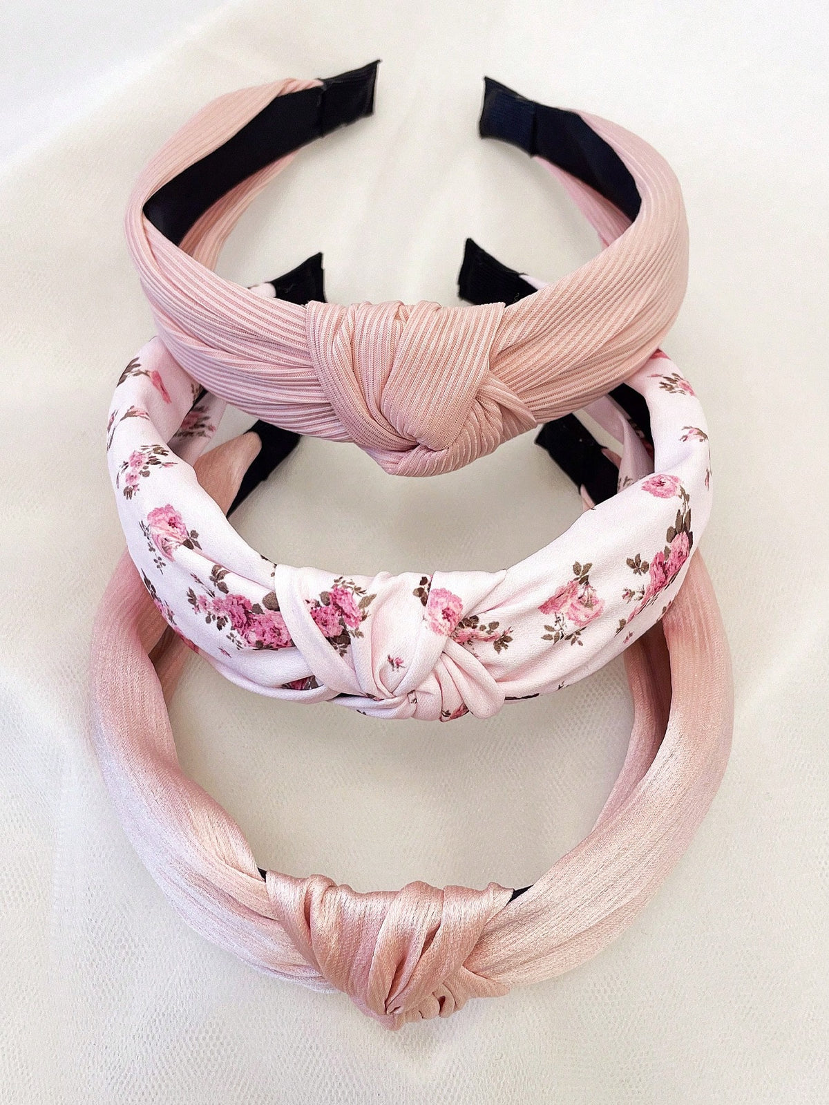 3pc Floral Solid Color Knot Headbands