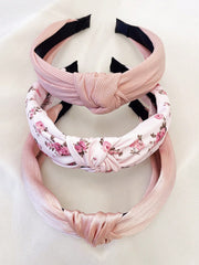 3pc Floral Solid Color Knot Headbands